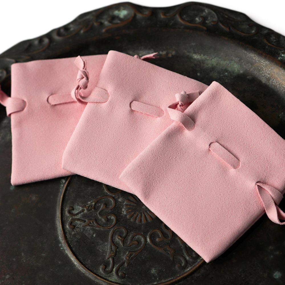 мешочек для украшений, микрофибра, цвет розовый, 8x7 см