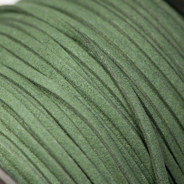 шнур из искусственной замши, темно-зеленый, 3х1.5 мм