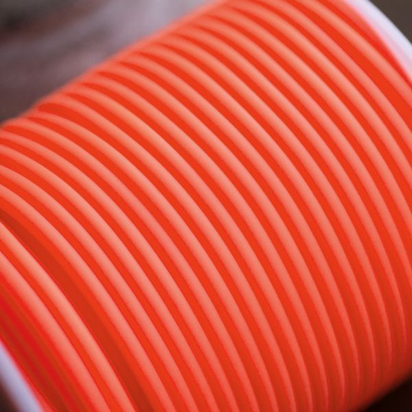 шнур резиновый, с отверстием, цвет оранжевый неон, 3 мм