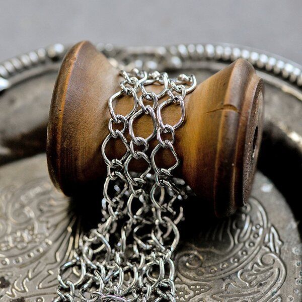 цепочка "контур", цвет платина, звено 10x7x6х4 мм