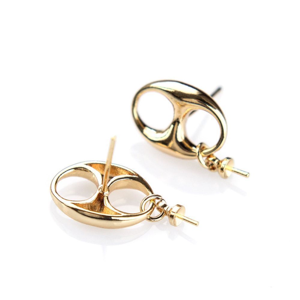 пуссеты "арнод", позолоченные, 21x10 мм