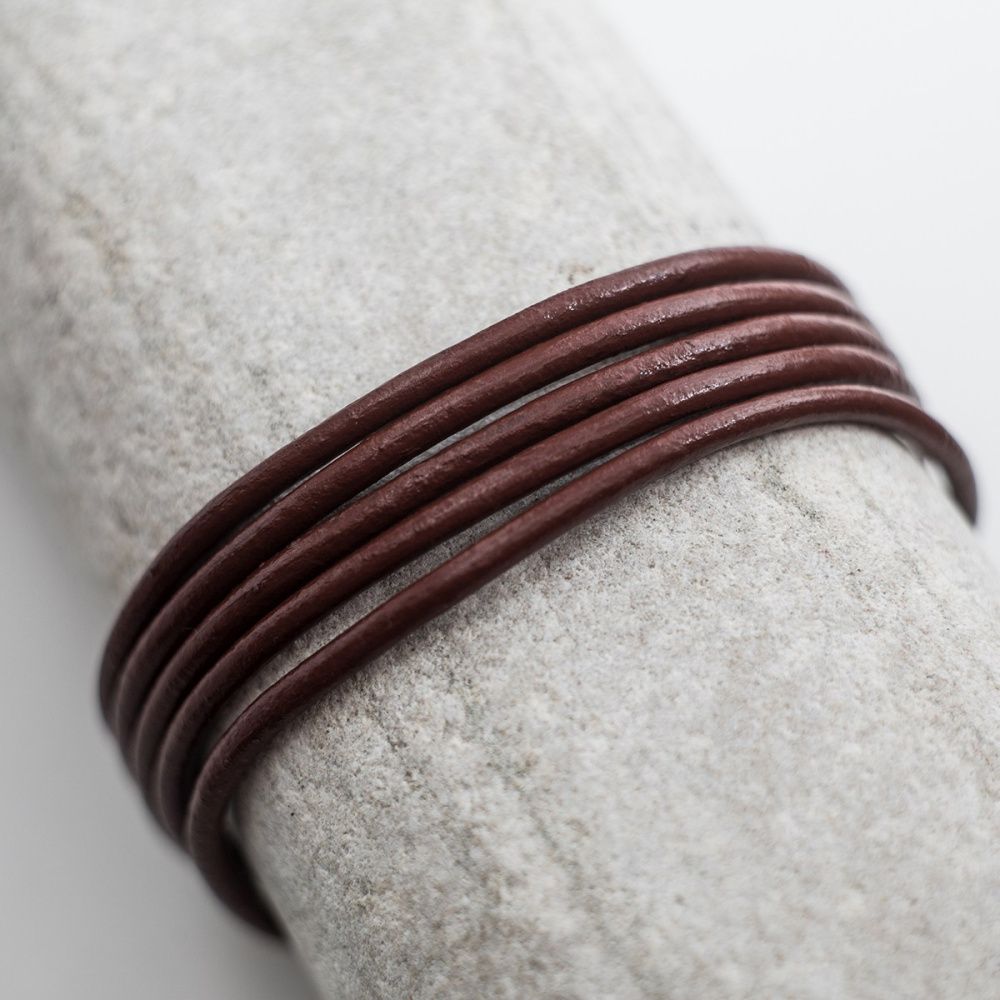 шнур кожаный, цвет шоколадный, диаметр 2.5 мм