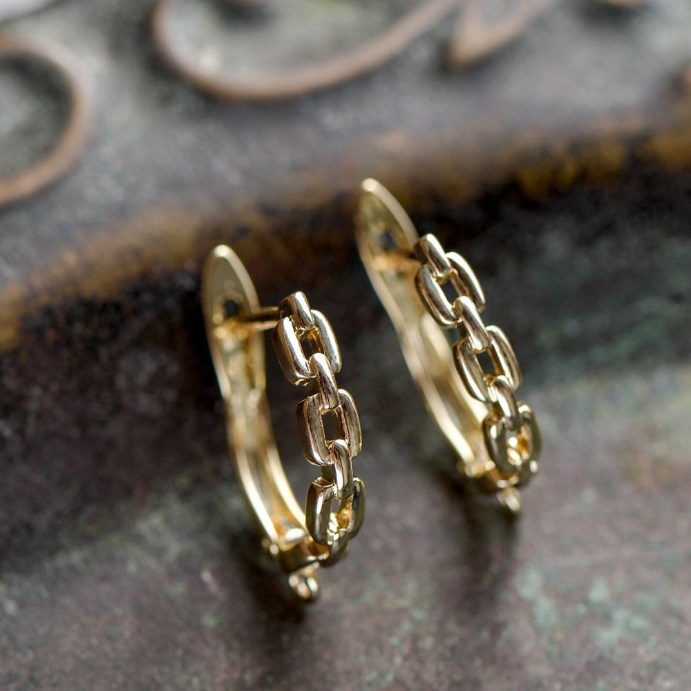 швензы "цепь", позолоченные, 20.5x13x3 мм 