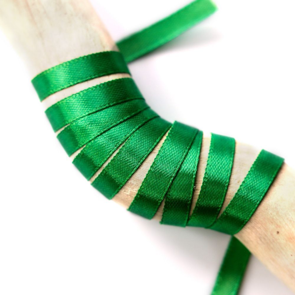 лента, атлас, цвет травянисто-зеленый, ширина 6 мм ленты