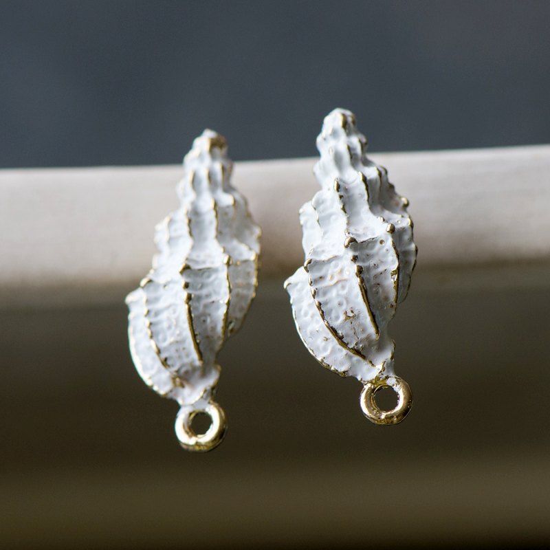 пуссеты "мурицида", цвет золото/белый, 24x10 мм