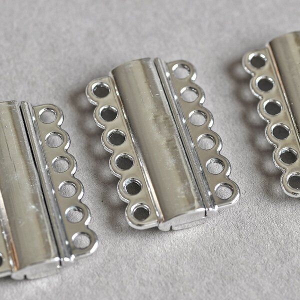 Замочки застежка магнитная "пенал", цвет платина, 34x21x6 мм