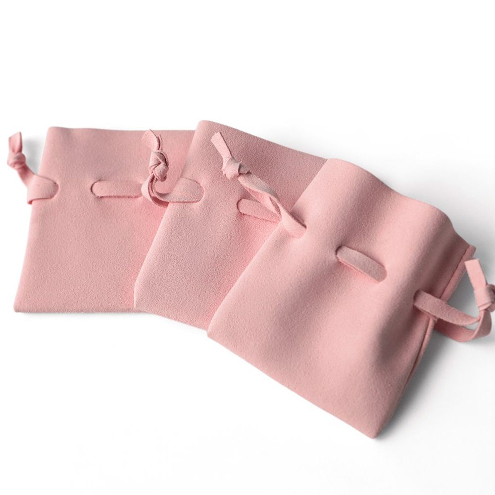 мешочек для украшений, микрофибра, цвет розовый, 8x7 см