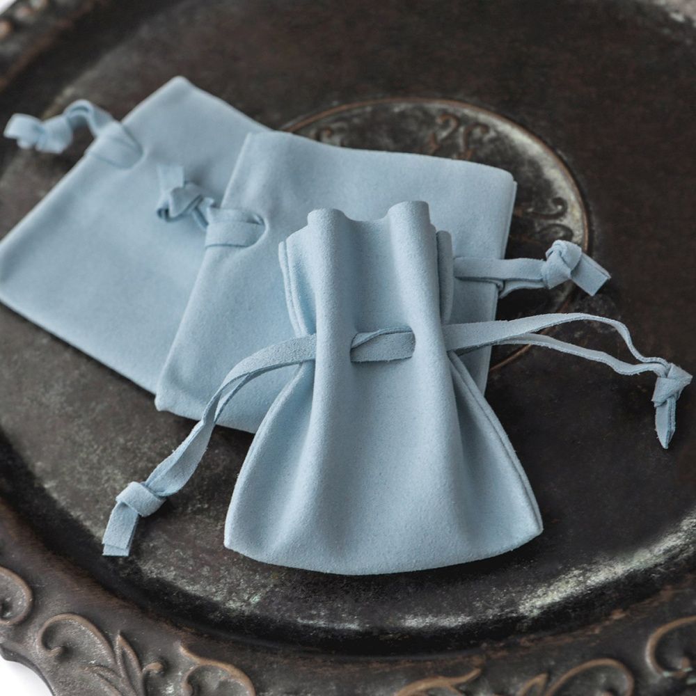 мешочек для украшений, микрофибра, цвет голубой, 8x7 см