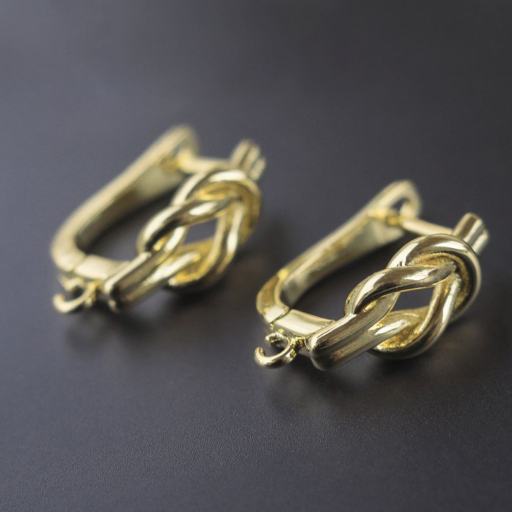 швензы "морской узел", позолоченные, 17.5x6.5 мм 