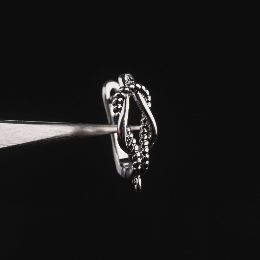 швензы "нодо", покрытие платина, 18.5x12x6.5 мм 