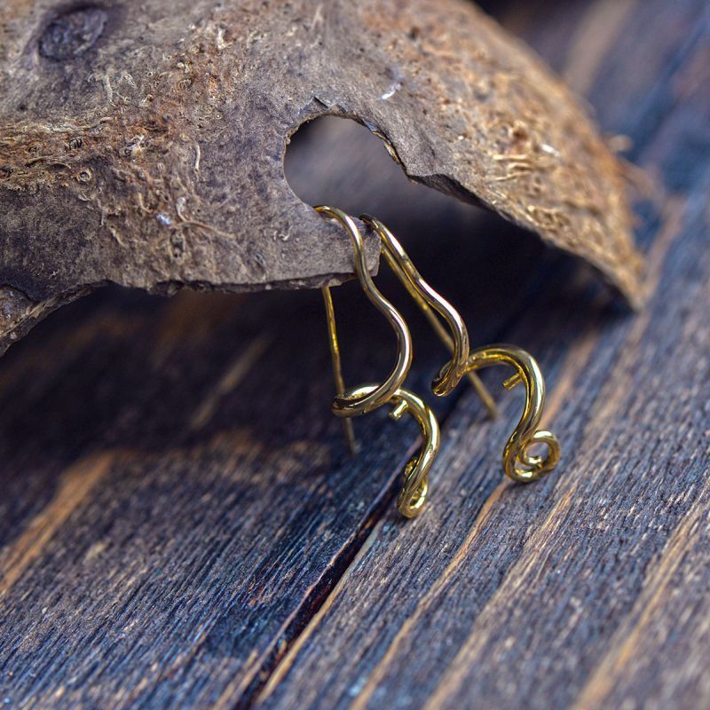 швензы "кёрли", позолоченные, 32x10 мм 