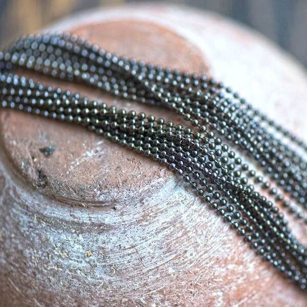 цепочка "шарик", цвет черный, шарик 1.5 мм