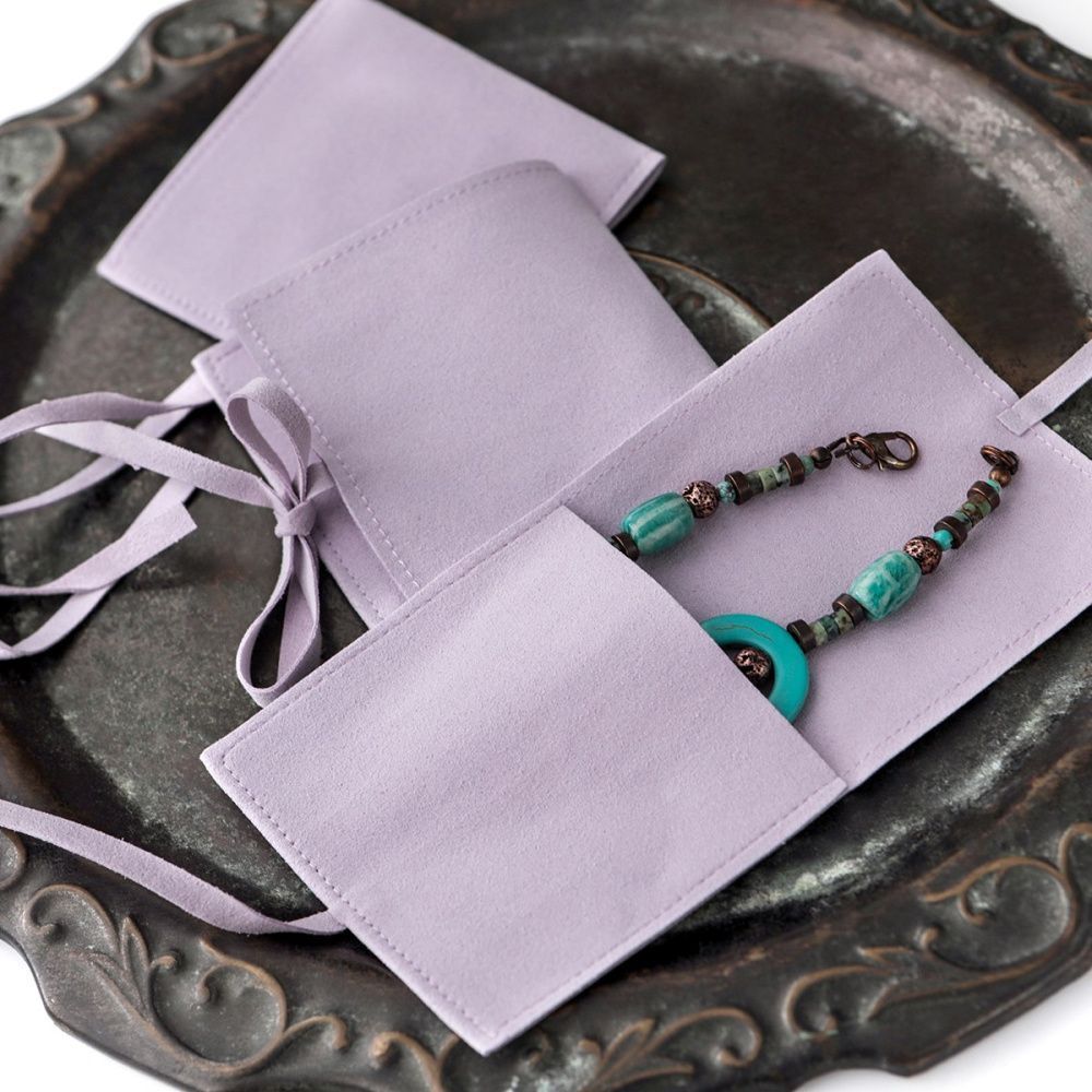 конверт для украшений, микрофибра, цвет сиреневый, 80х80 мм