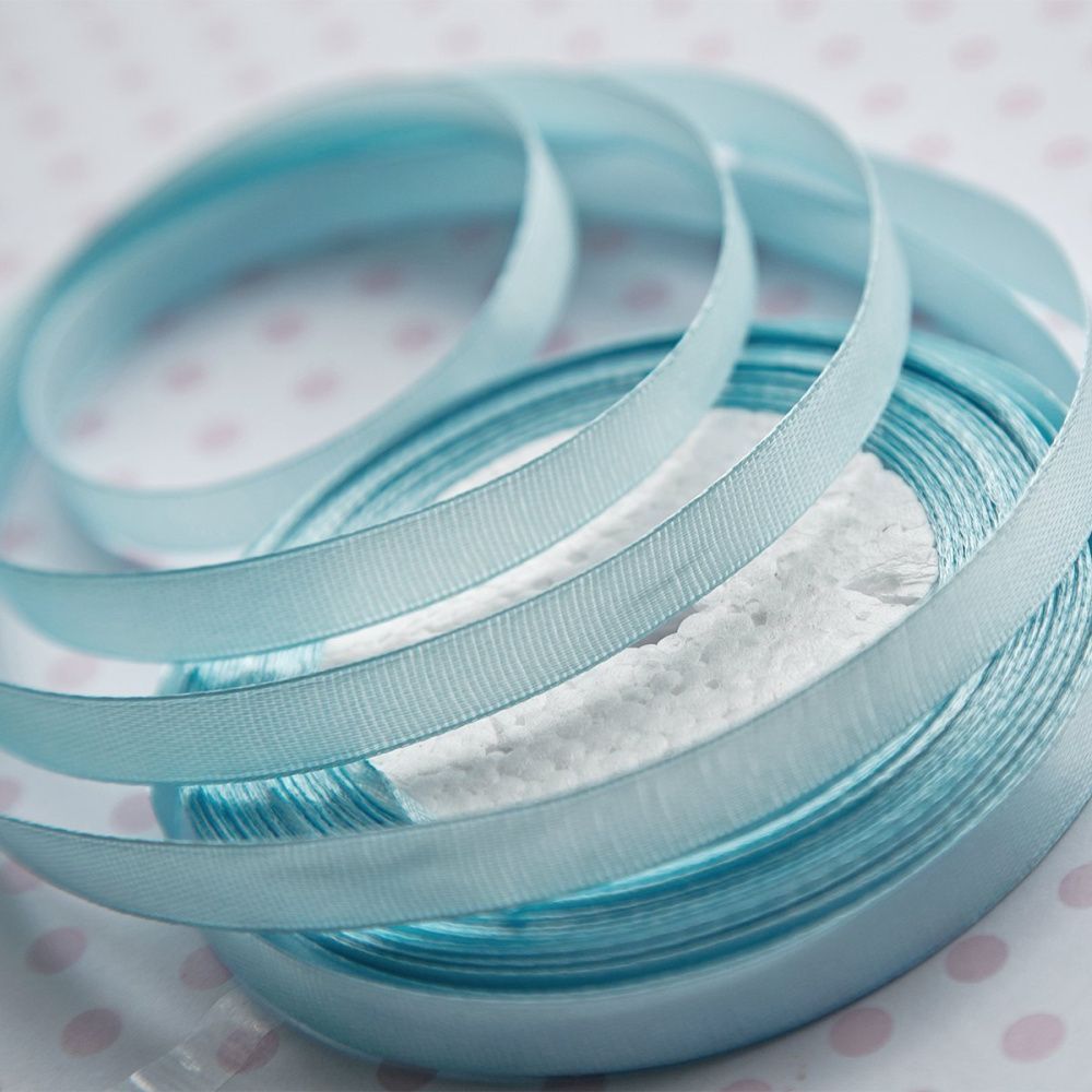 лента, атлас, цвет голубой светлый, ширина 10 мм ленты