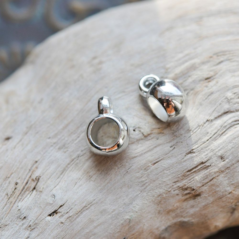 бейл "бочонок", акрил, цвет платина, 11x5x8 мм