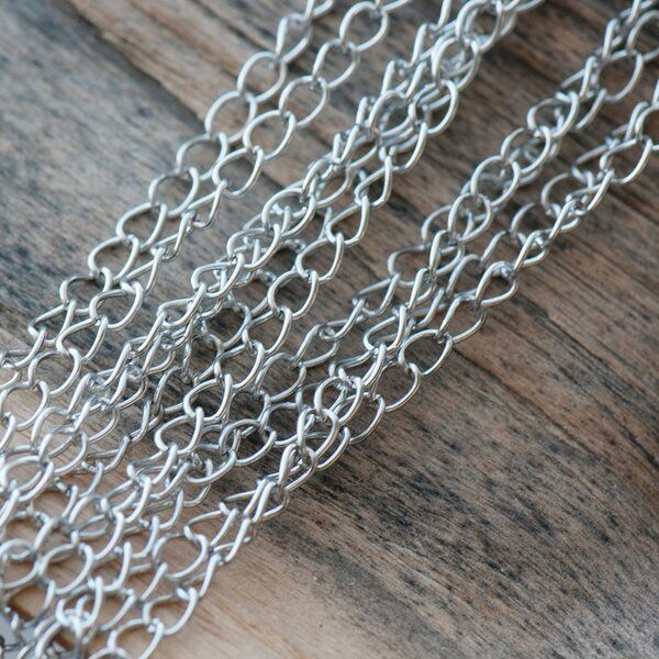 цепочка "кластер", цвет платина, звено 6х4х0.7 мм