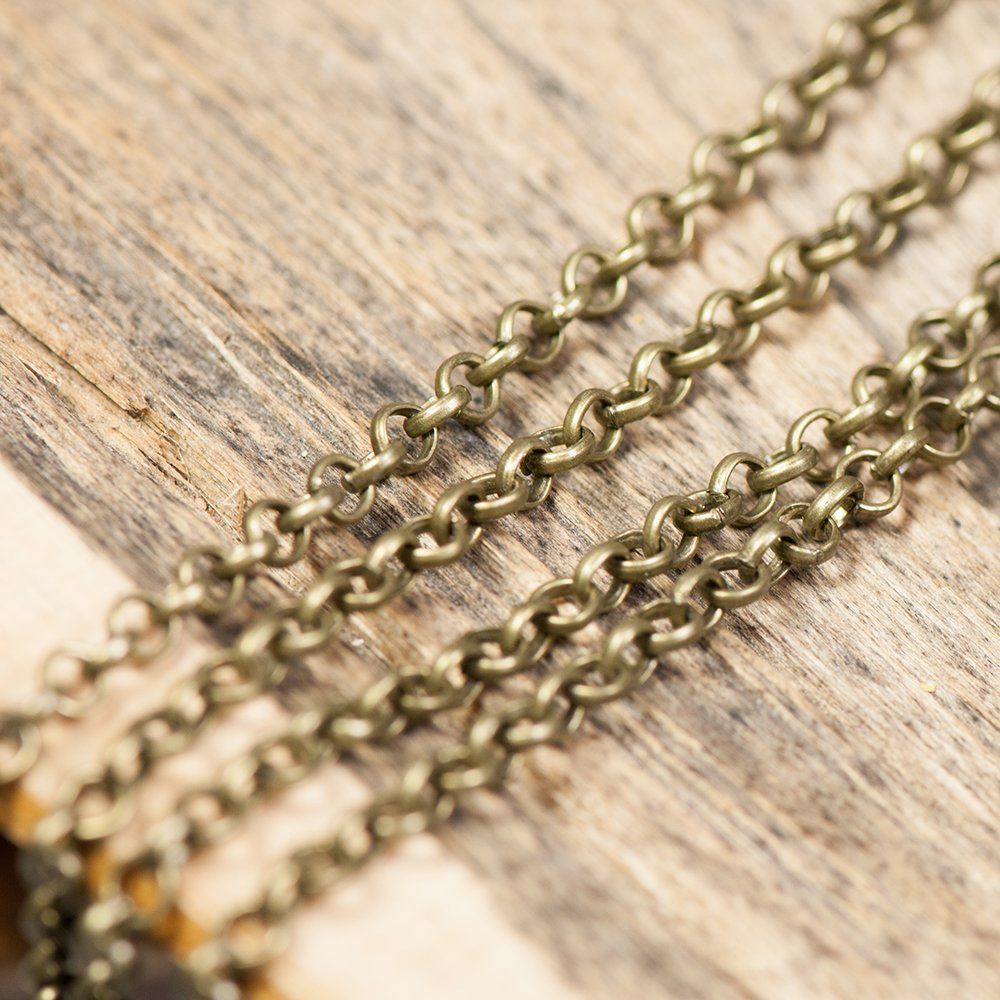 цепочка "раунд", цвет античная бронза, звено 4х1 мм