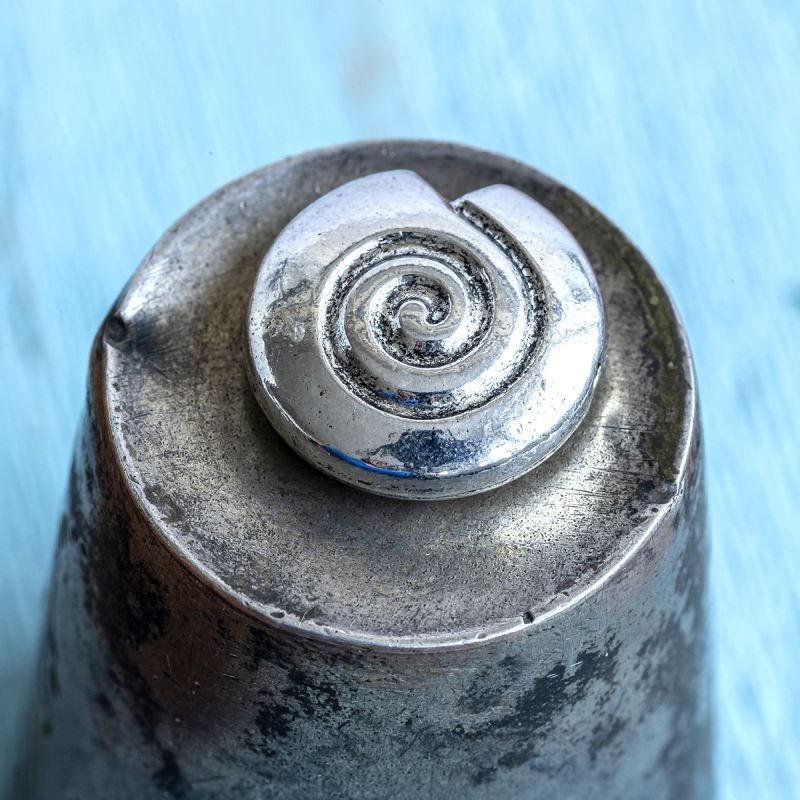 бусина, металл "ракушка спиральная", цвет античное серебро, 15x15x6 мм