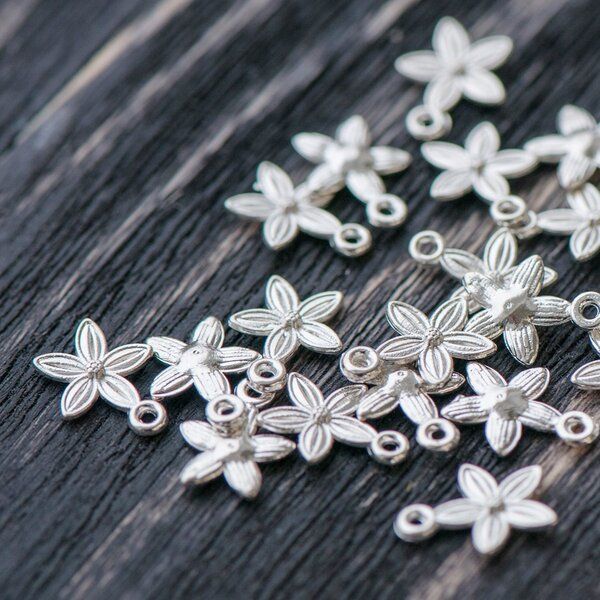 подвеска металлическая "пятицветик", цвет серебро, 13.5х10,5 мм