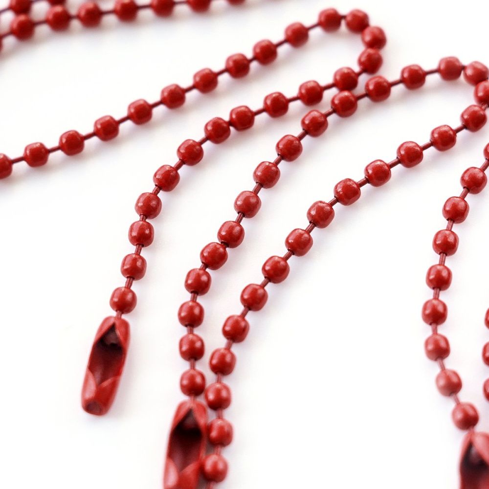 цепочка для брелока "шарик", цвет красный, 12 см