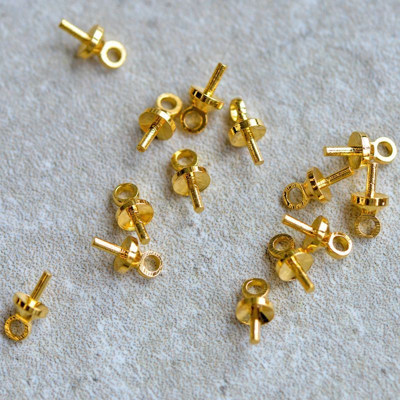 бейл "гвоздик", позолота, 8x4 мм