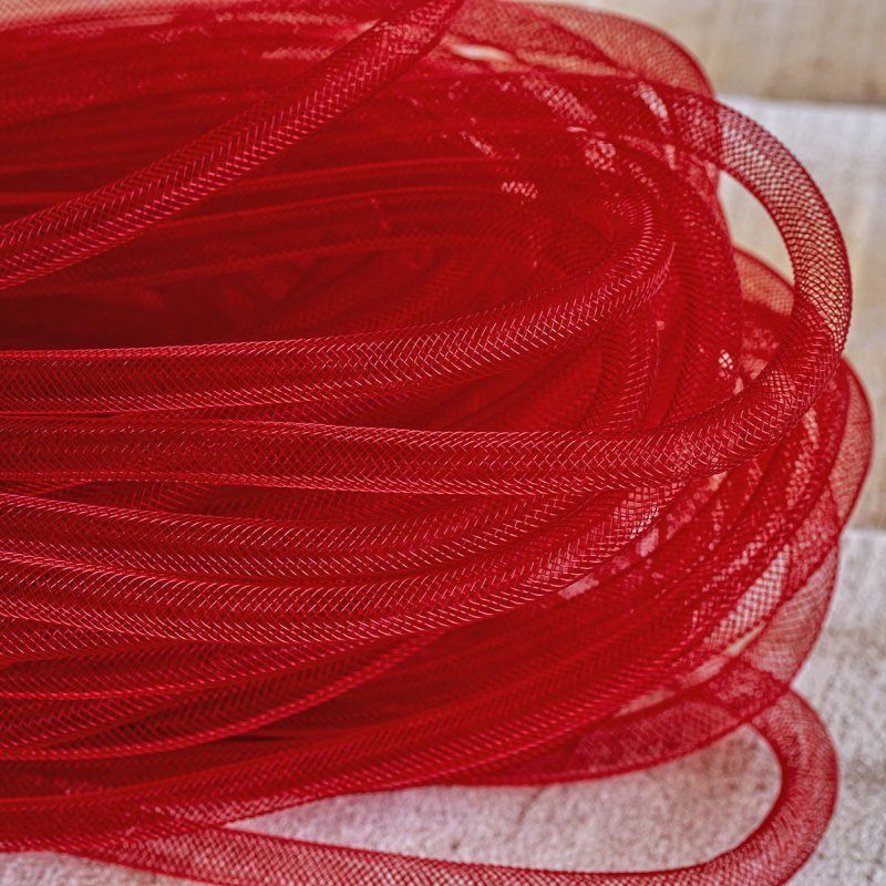 ювелирная сетка, пластик, цвет красный, диаметр 8 мм