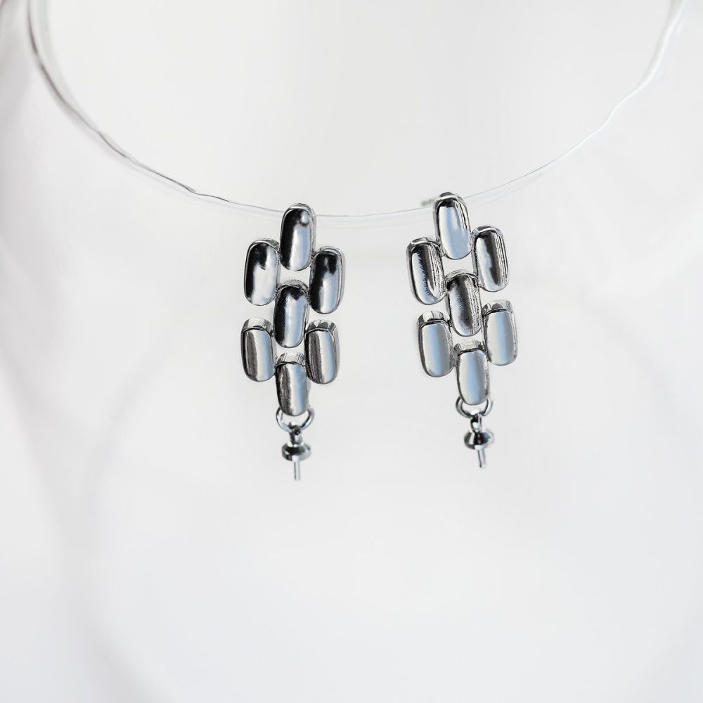 пуссеты "монга", цвет платина, 28x9 мм