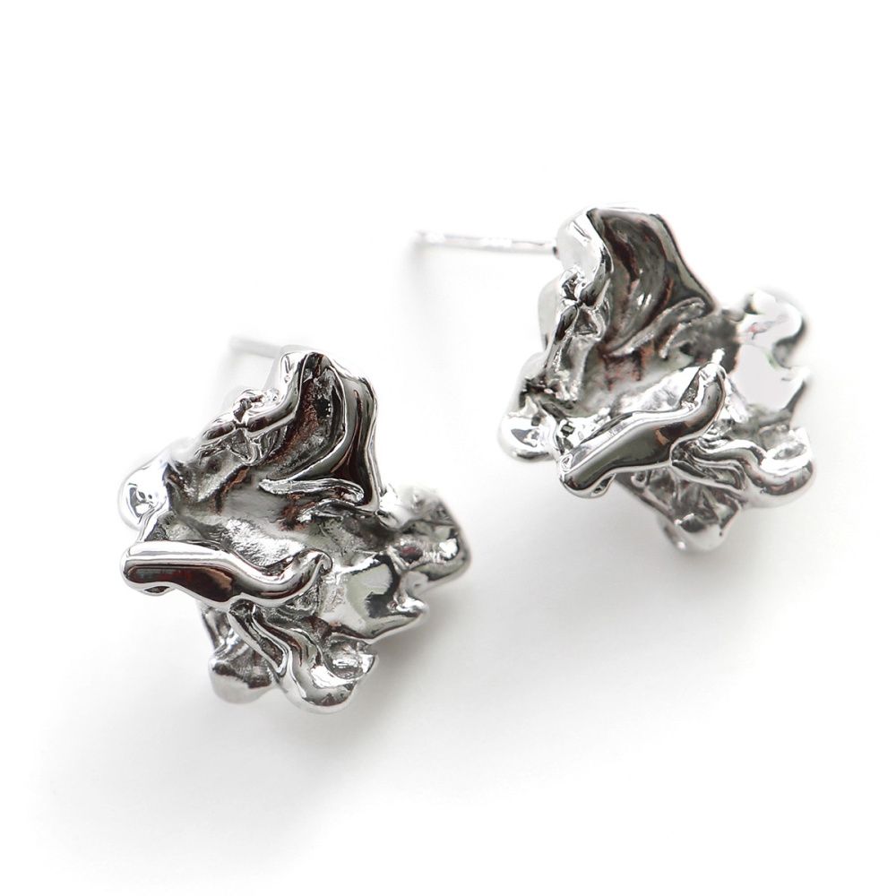 пуссеты "краш", цвет платина, 18x18 мм