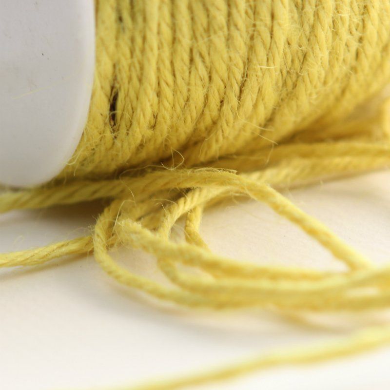 шнур конопляный, цвет желтый, 2 мм (уп 5 м)
