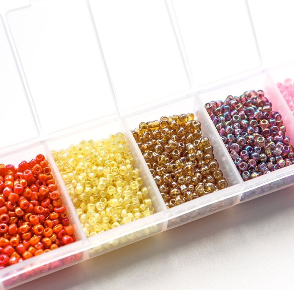 набор бисера круглого "милкшейк", 7 цветов