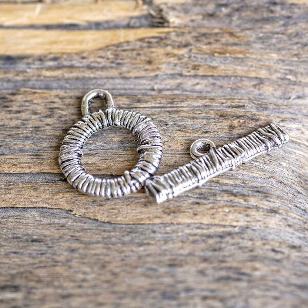 Замочки тоггл "тёрн", цвет античное серебро, 24x7.5x2.5 мм