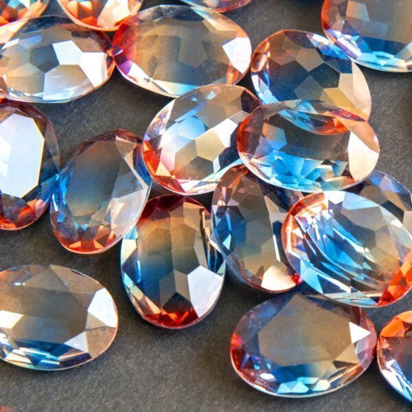 кабошон стекло кристалл, овальный, цвет turmaline #11, 18х13 мм