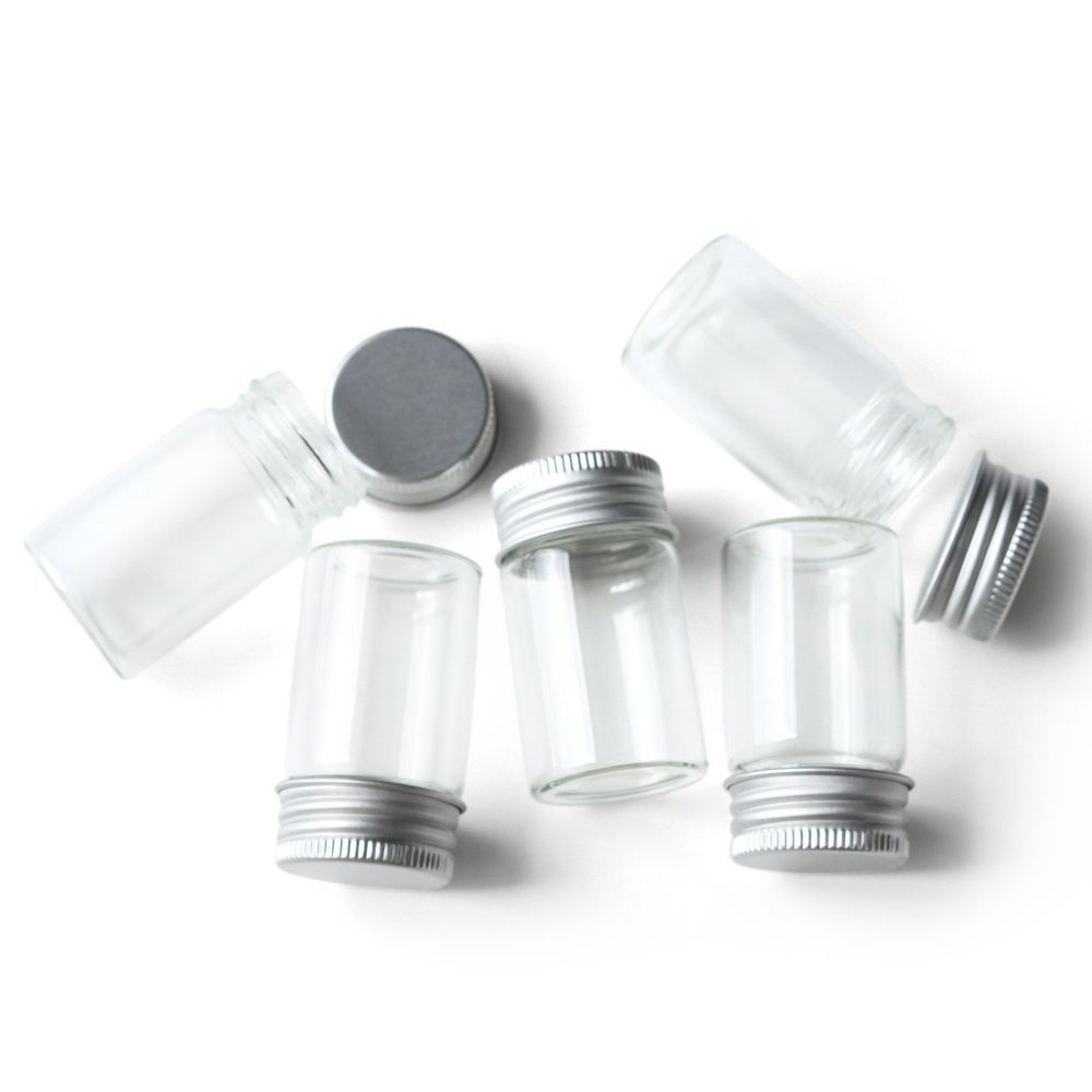бутылочка с алюминиевой крышкой, прозрачная, 50x30 мм