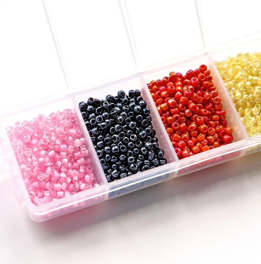 набор бисера круглого "милкшейк", 7 цветов