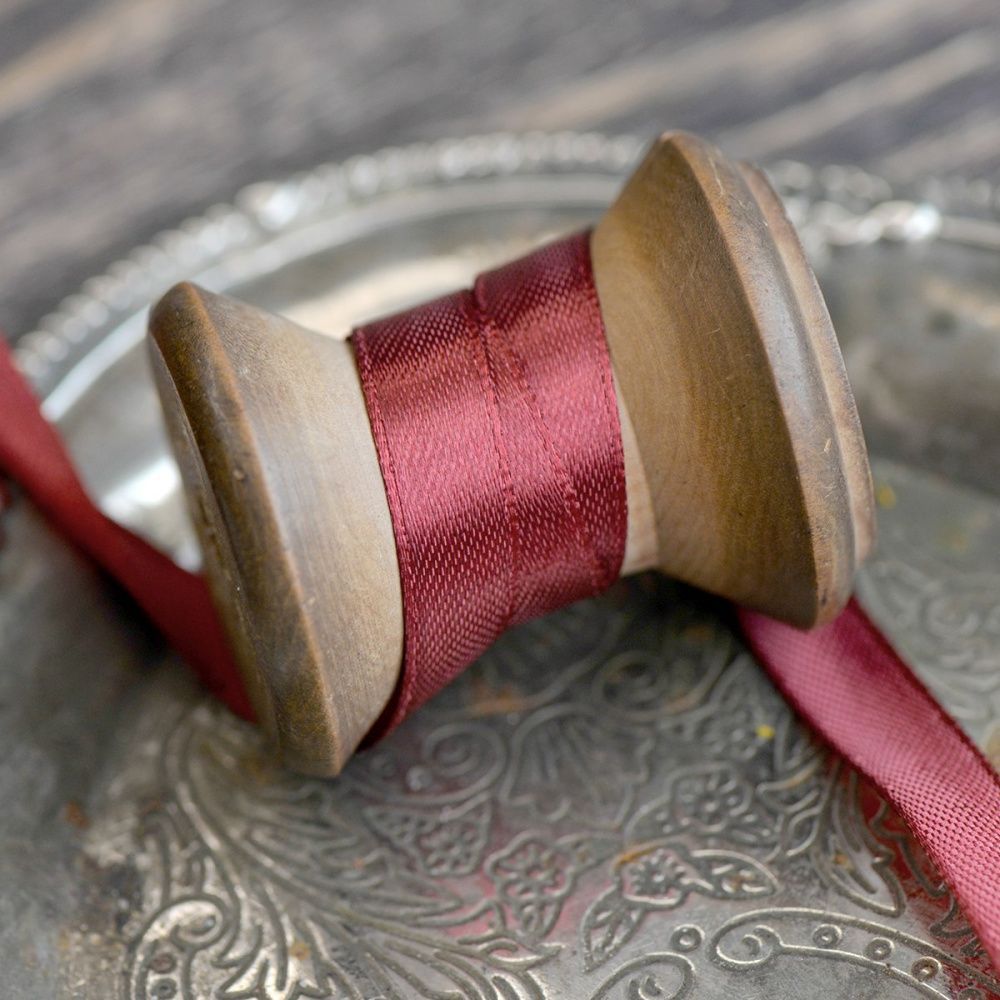 лента, атлас, цвет бледно-бордовый, ширина 10 мм ленты