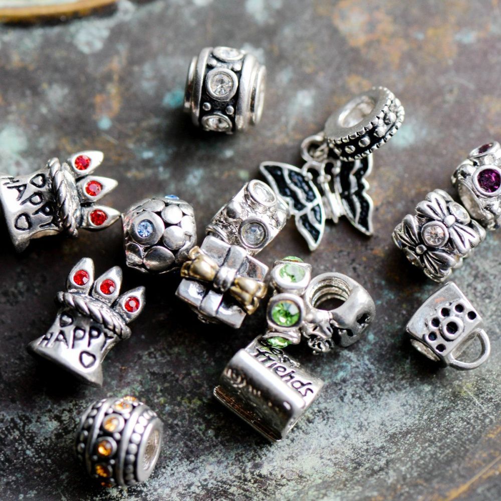 ес бусина "микс", медь, покрытие родий