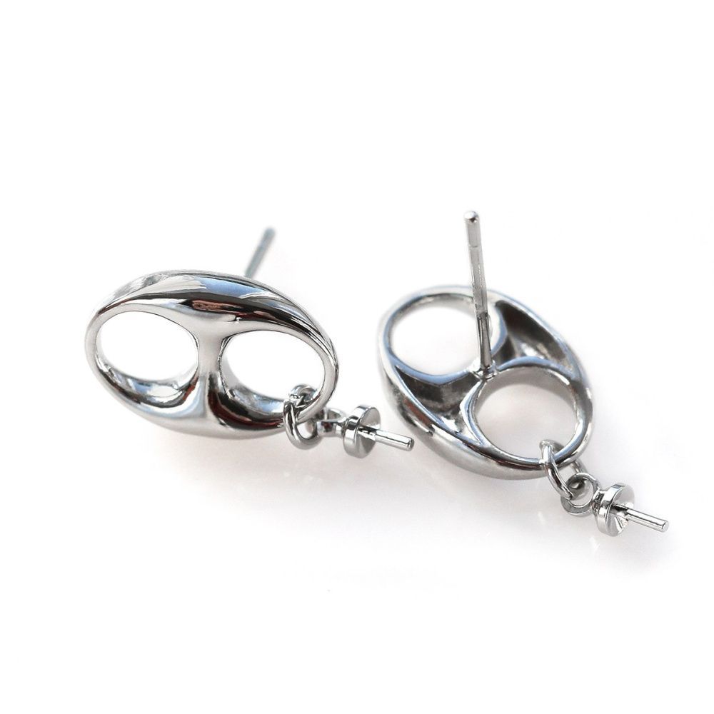 пуссеты "арнод", цвет платина, 21x10 мм