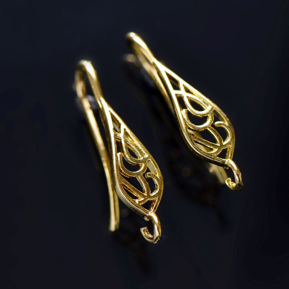 швензы "витраж", цвет золото, 25x6 мм