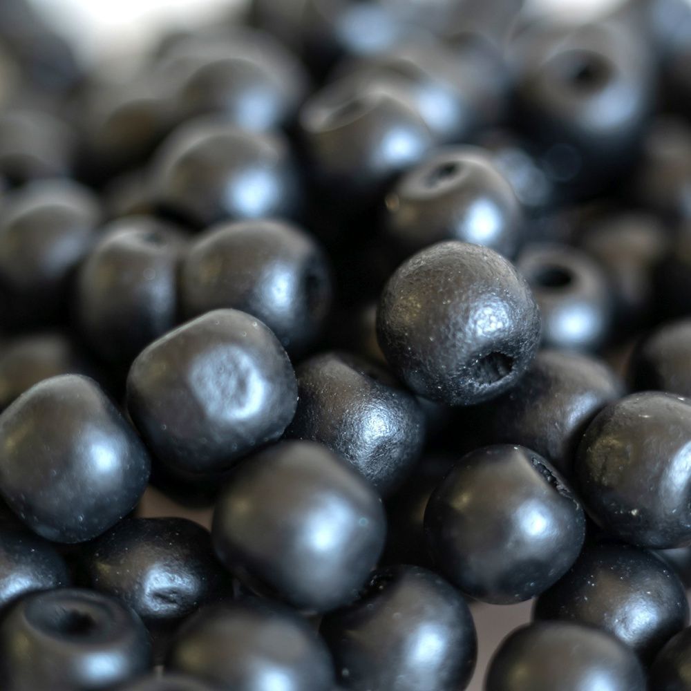 бусина дерево 10, цвет черный, 10 мм