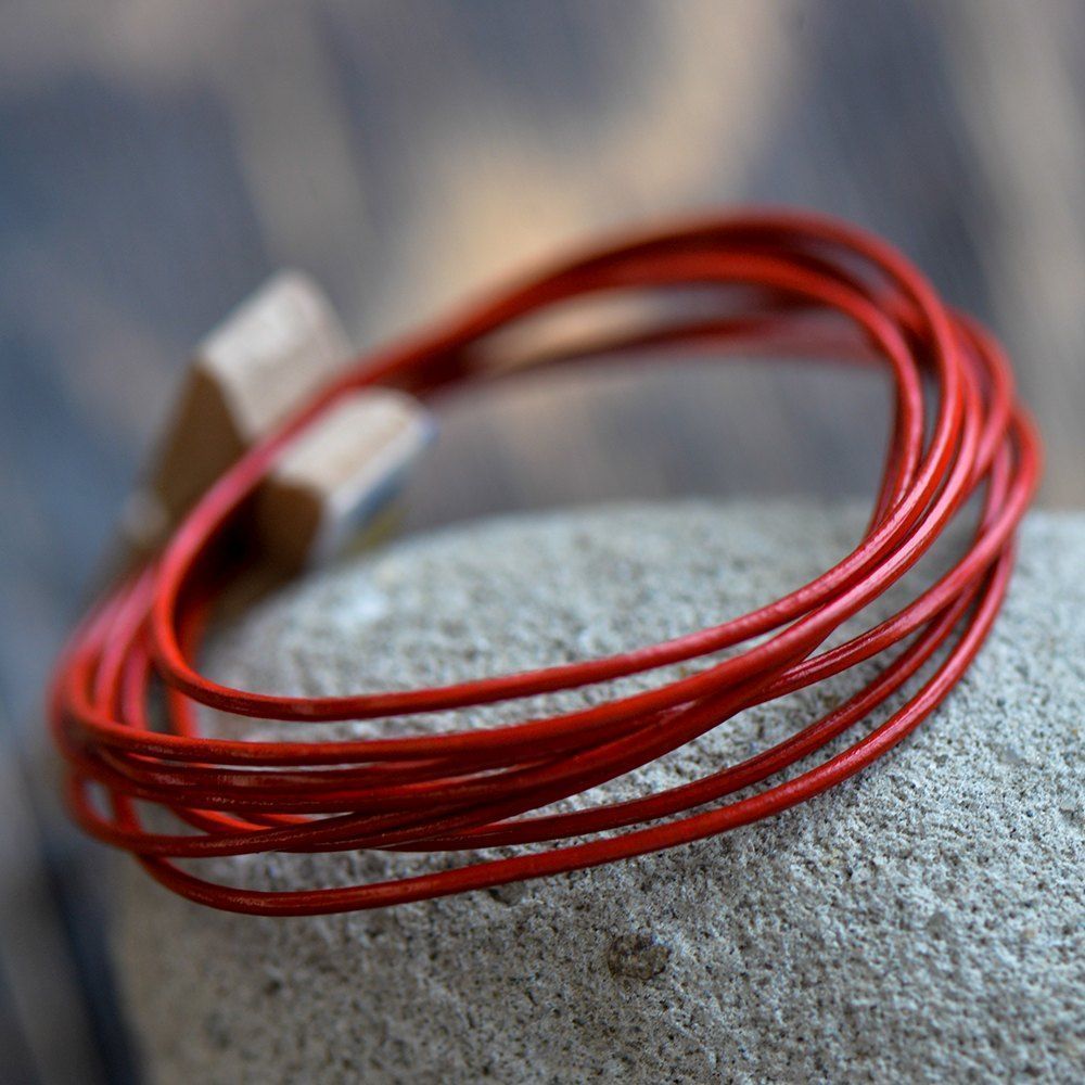 шнур кожаный, цвет винный красный, диаметр 1 мм