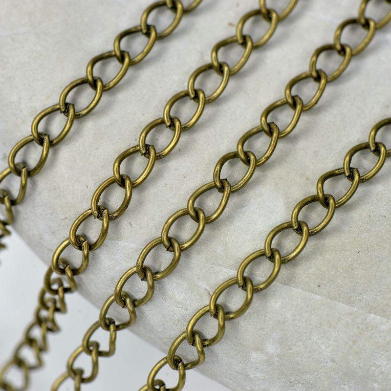 цепочка "кластер", цвет античная бронза, звено 6х4х0.7 мм