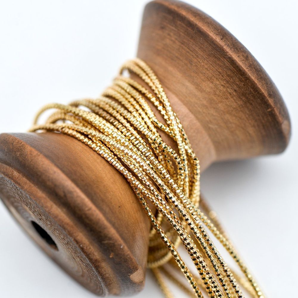 канитель трунцал, цвет светлое золото, 1.2 мм