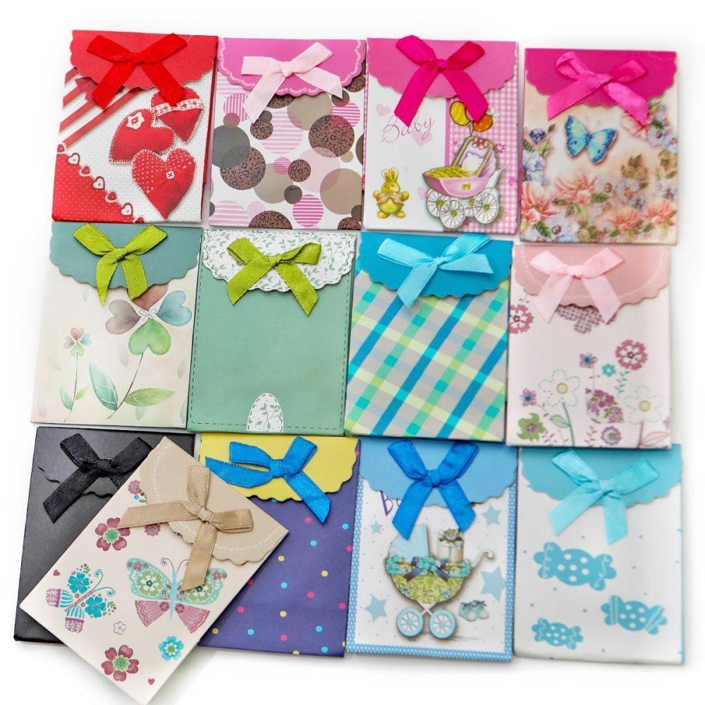 пакет подарочный "мисси", картон, цветовой микс, 105х75 мм