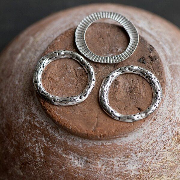 коннектор-рамка "серсо", цвет античное серебро, 23x2 мм