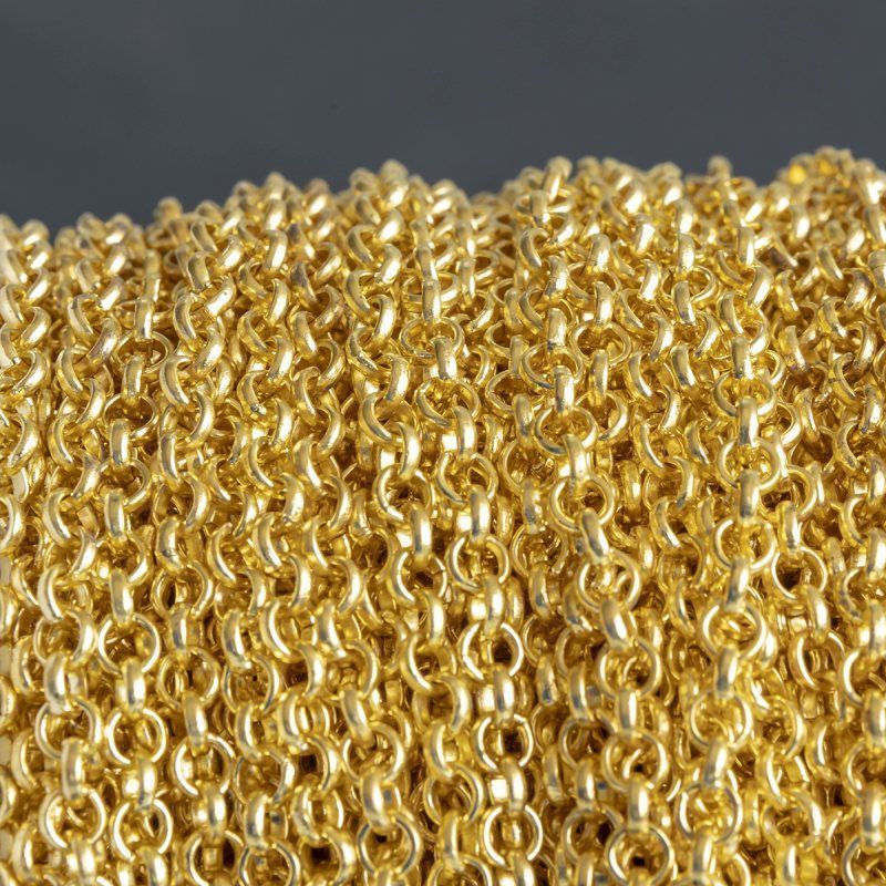 цепочка "раунд", цвет золото, звено 4х1 мм