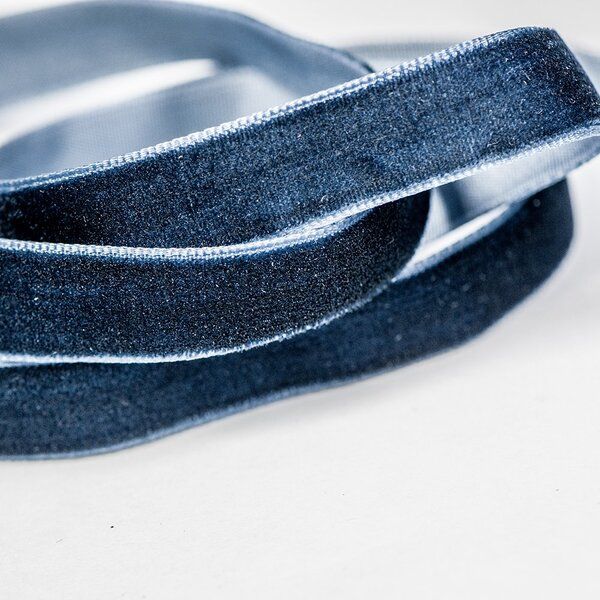 лента, бархат, цвет прусский  синий, ширина 12.7 мм ленты