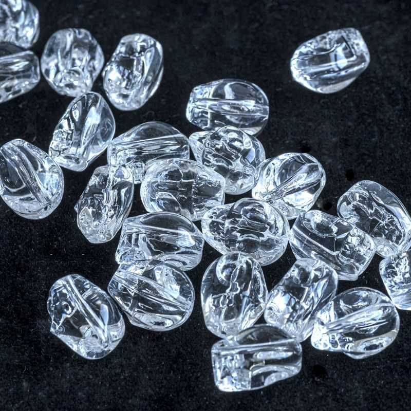 бусина "череп", стекло, цвет прозрачный, 13x10x10 мм