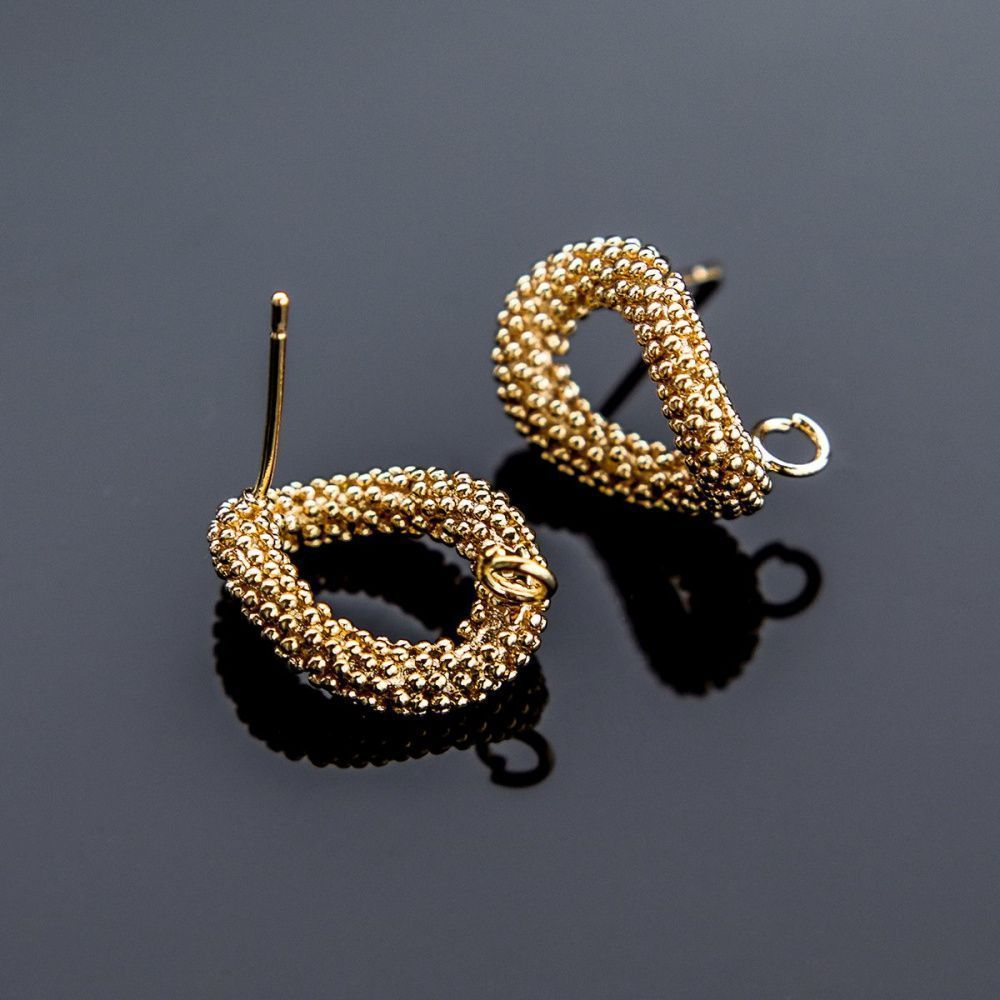 пуссеты "ориан", позолоченные, 17x13 мм