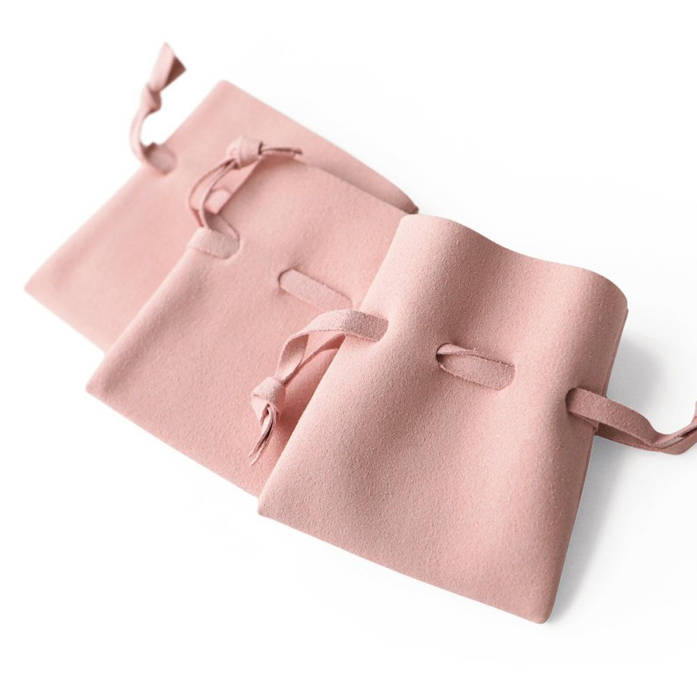 мешочек для украшений, микрофибра, цвет лососевый, 10x8 см