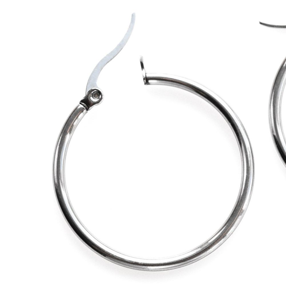 швензы "раунд", сталь гипоаллергенная, 29-31x2 мм